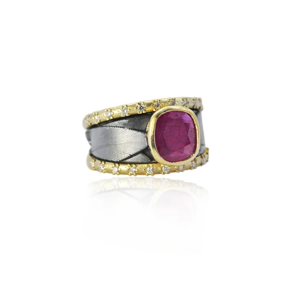 Tapered Feather Bands with Stones | Rebecca Myers Collections