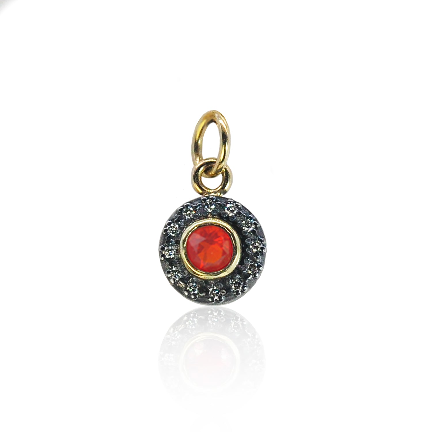 Mexican Fire Opal Halo Charm | Rebecca Myers Collection