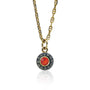 Mexican Fire Opal Halo Charm on Mariner Chain| Rebecca Myers Collection