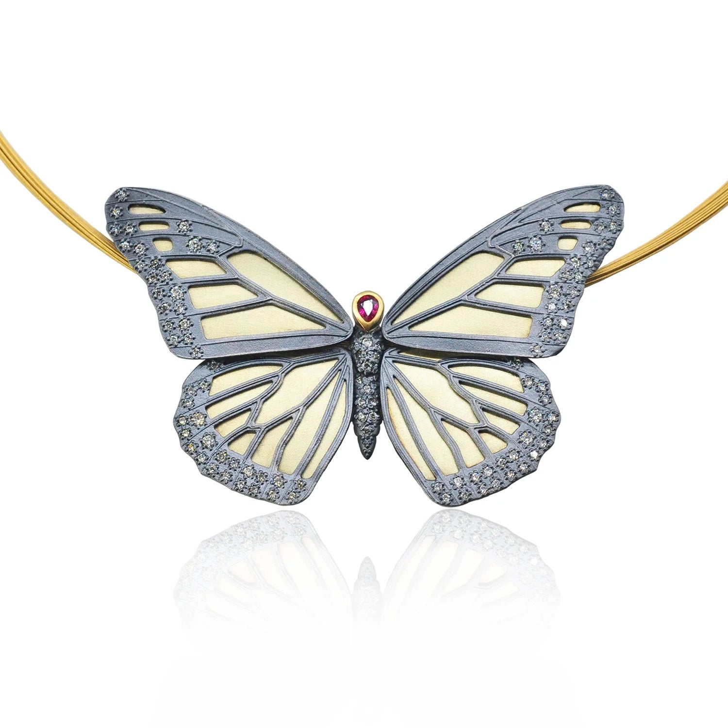 Monarch Butterfly Statement Pendant Necklace | Rebecca Myers Collection