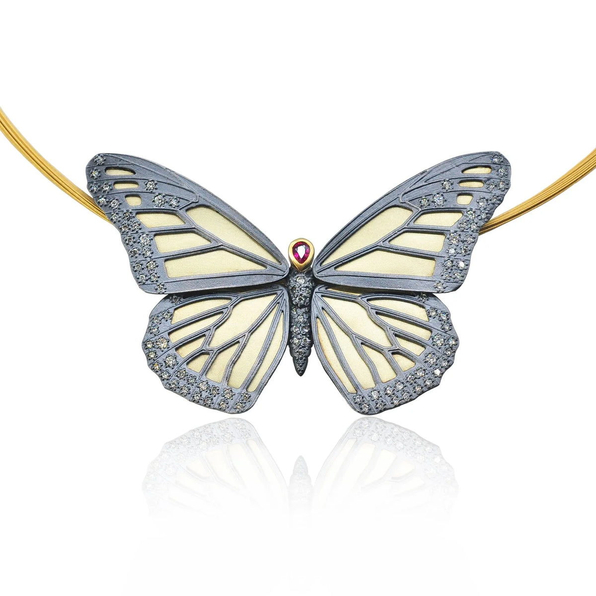 Monarch Butterfly Statement Pendant Necklace | Rebecca Myers Collection