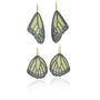 Gold & Silver Monarch Wing Earrings with Scattered Diamonds | Rebecca Myers Collection