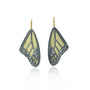 Gold & Silver Monarch Wing Earrings with Scattered Diamonds | Rebecca Myers Collection