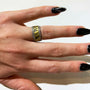 Gold & Silver Monarch Butterfly Print and Diamond Ring, on white female model | Rebecca Myers Collection