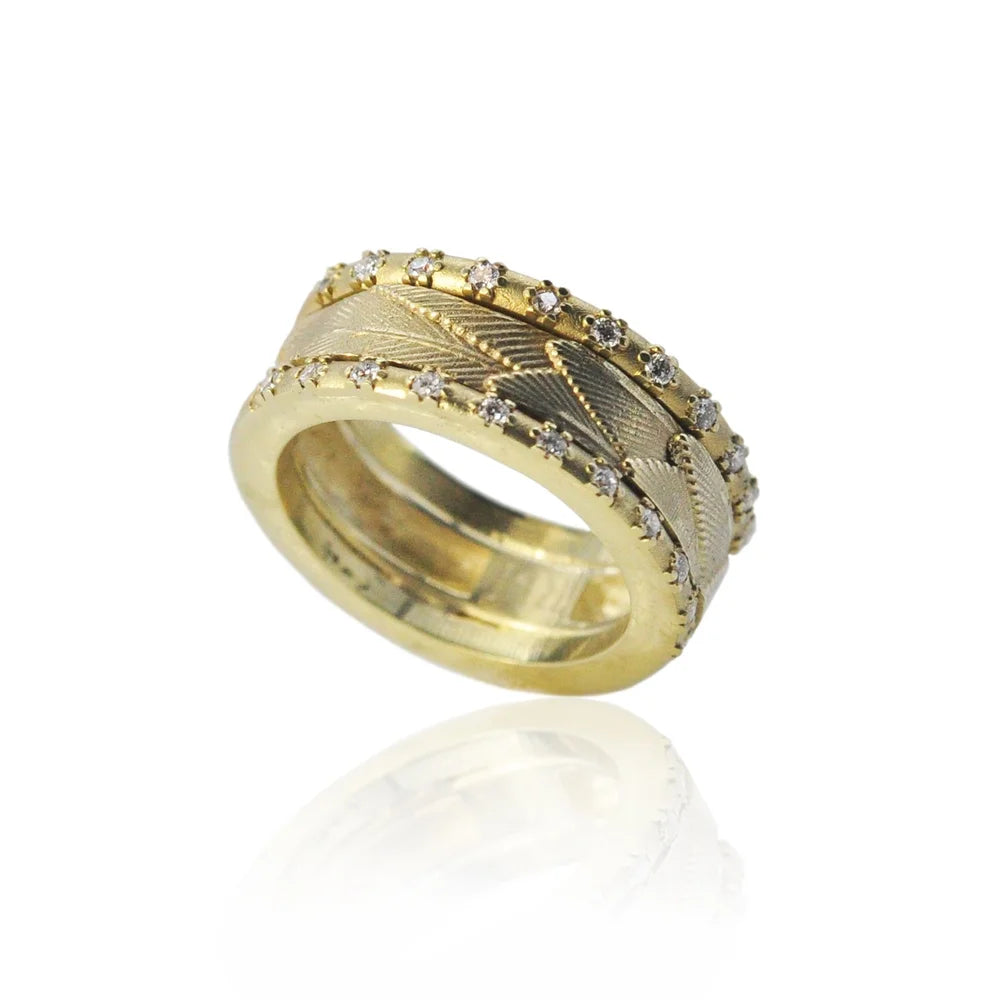 Gold Feather Bands | Rebecca Myers Collection