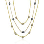 Three Gold & Oxidized Silver Handmade Diamond Bead Necklaces | Rebecca Myers Collection