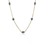 Gold & Oxidized Silver Handmade Diamond Five Bead Necklace | Rebecca Myers Collection