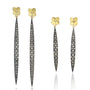 Stiletto Earrings with Gold Hydrangeas | Rebecca Myers Collection