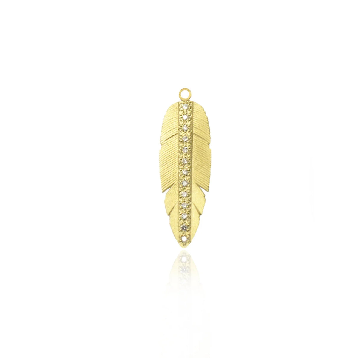 Large Gold & Diamond Feather Jewelry Set | Rebecca Myers Collection
