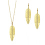 Large Gold & Diamond Feather Jewelry Set | Rebecca Myers Collection