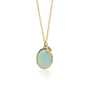 Faceted Yellow Sapphire Teardrop Charm on Gold Cable Chain + Large Oval Chalcedony Cabochon Charm | Rebecca Myers Collection