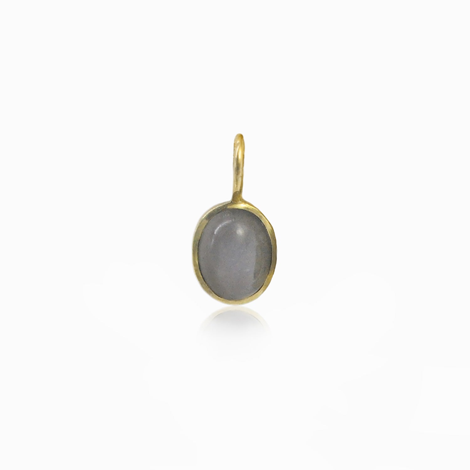 Oval Grey Moonstone Cabochone Charm | Rebecca Myers Collection