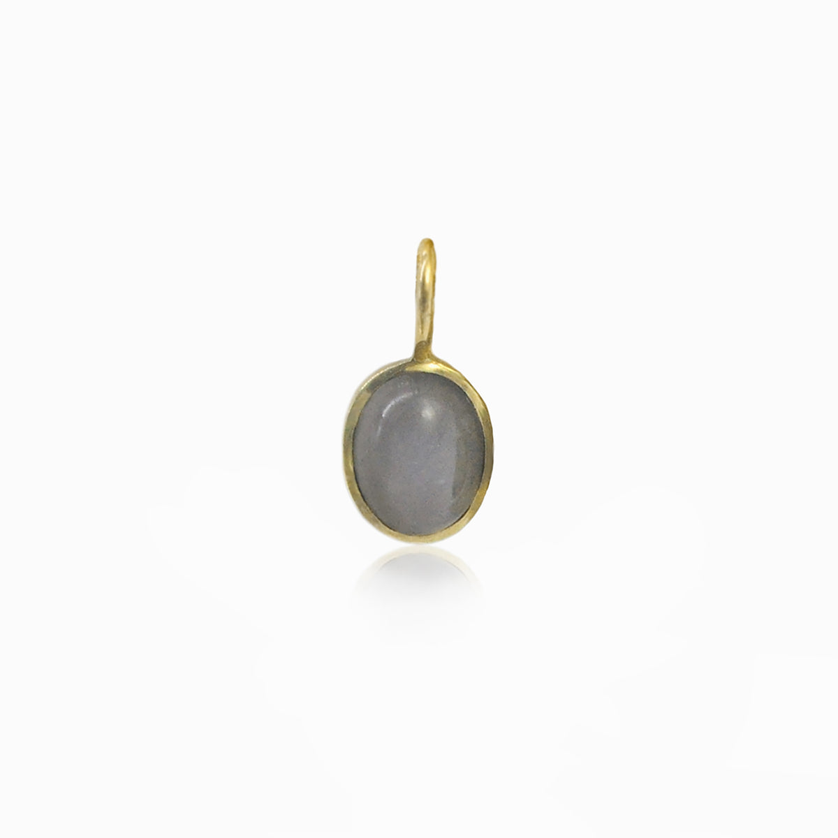 Oval Grey Moonstone Cabochone Charm | Rebecca Myers Collection
