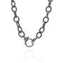 Oxidized Silver Mixed Link Chain with Oxidized Silver & Diamond Clasp | Rebecca Myers Collection
