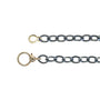 Oxidized Silver Mixed Link Chain with Gold & Diamond Clasp | Rebecca Myers Collection