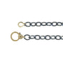 Oxidized Silver Oval Mixed Link Chain with Large 14k Yellow Gold Clasp | Rebecca Myers Collection
