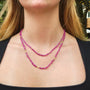 Oval Shaped Pink Sapphire Beaded Necklaces | Rebecca Myers Collection