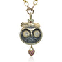 Owl Pendant on 18k Yellow Gold Oval Link Chain | Rebecca Myers Collection 