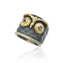 Owl Ring  + 2mm Square Pave Diamond Stacking Ring white gold | Rebecca Myers Collection