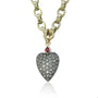 Large Oxidized Silver & Diamond Heart Pendant | Rebecca Myers Collection