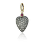 Large Oxidized Silver & Diamond Heart Pendant | Rebecca Myers Collection