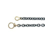 Oxidized Silver Textured Oval Cable Chain with Gold Charm Holder Clasp | Rebecca Myers Collection