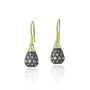Gold, Oxidized Silver, and Pave Diamond Teardrop Earrings | Rebecca Myers Collection