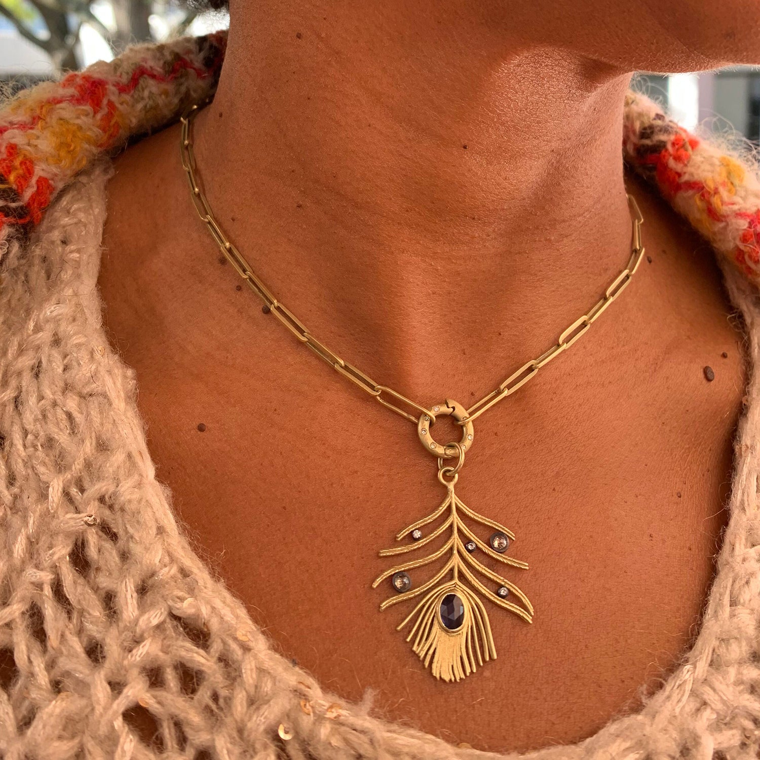 Peacock Feather Necklace