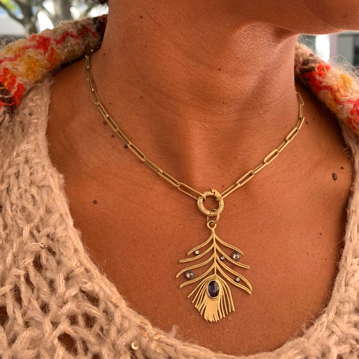 Peacock Feather Necklace