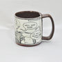Tall Original Ian Petrie Manga Black & White Mug, back view | Rebecca Myers Collection