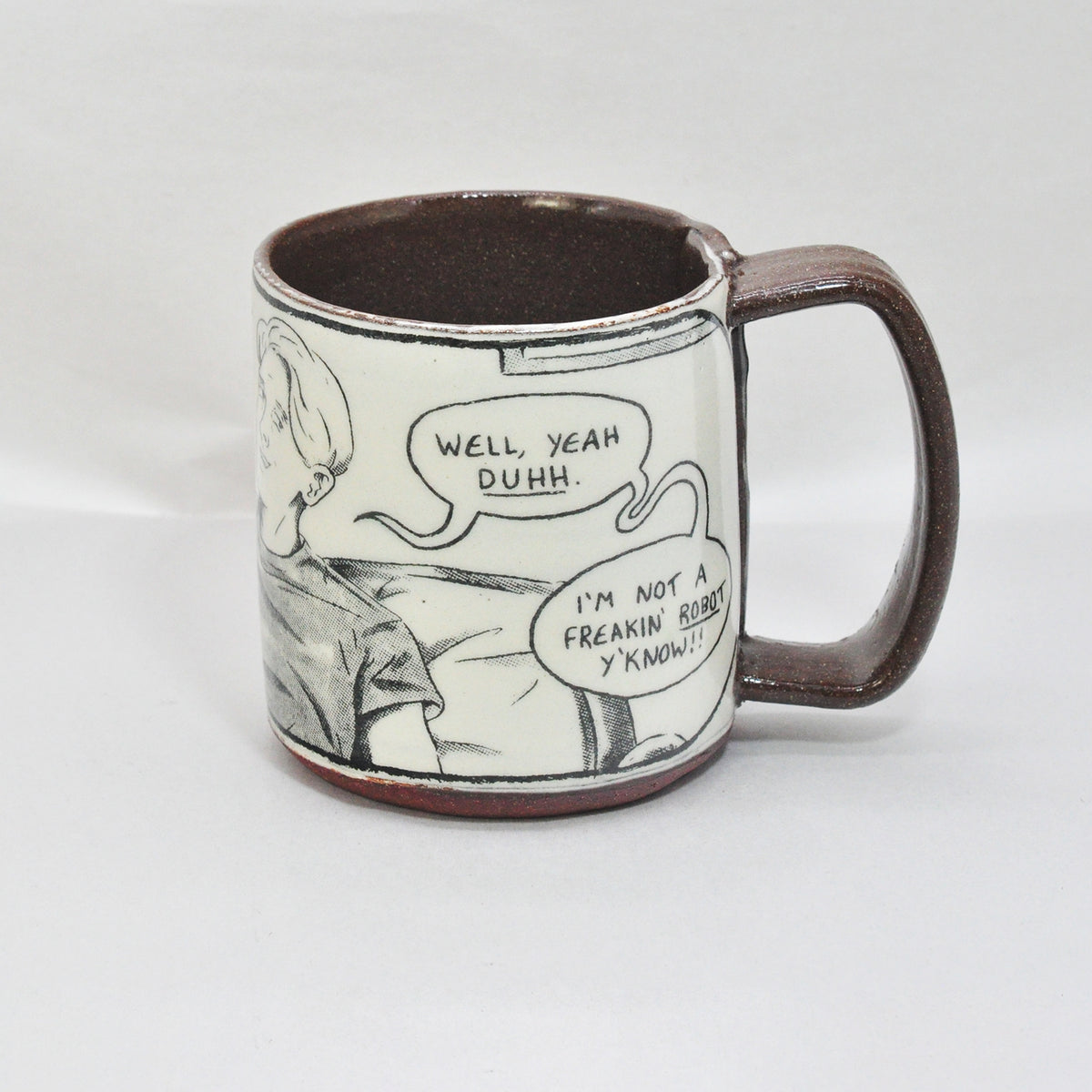 Tall Original Ian Petrie Manga Black & White Mug, back view | Rebecca Myers Collection