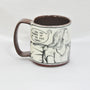 Tall Original Ian Petrie Manga Black & White Mug, front view | Rebecca Myers Collection