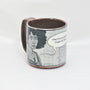 Tall Original Ian Petrie Manga Black & White Mug, front view | Rebecca Myers Collection