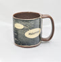 Tall Original Ian Petrie Manga Black & White Mug, back view | Rebecca Myers Collection