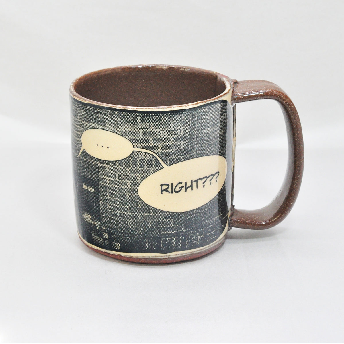 Tall Original Ian Petrie Manga Black & White Mug, back view | Rebecca Myers Collection