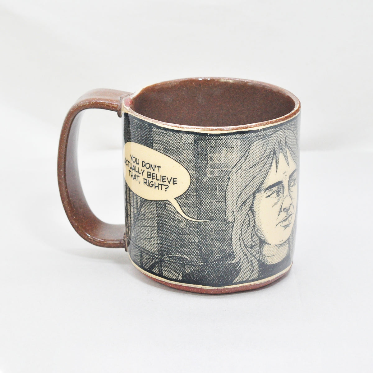 Tall Original Ian Petrie Manga Black & White Mug, front view | Rebecca Myers Collection
