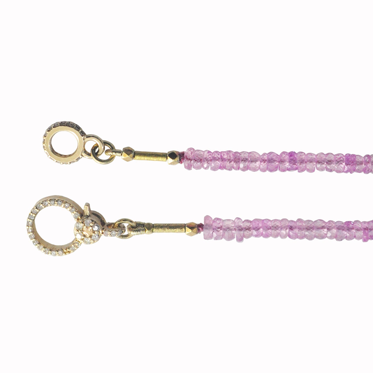Pink Sapphire Necklace with Gold & Diamond Clasp | Rebecca Myers Collection