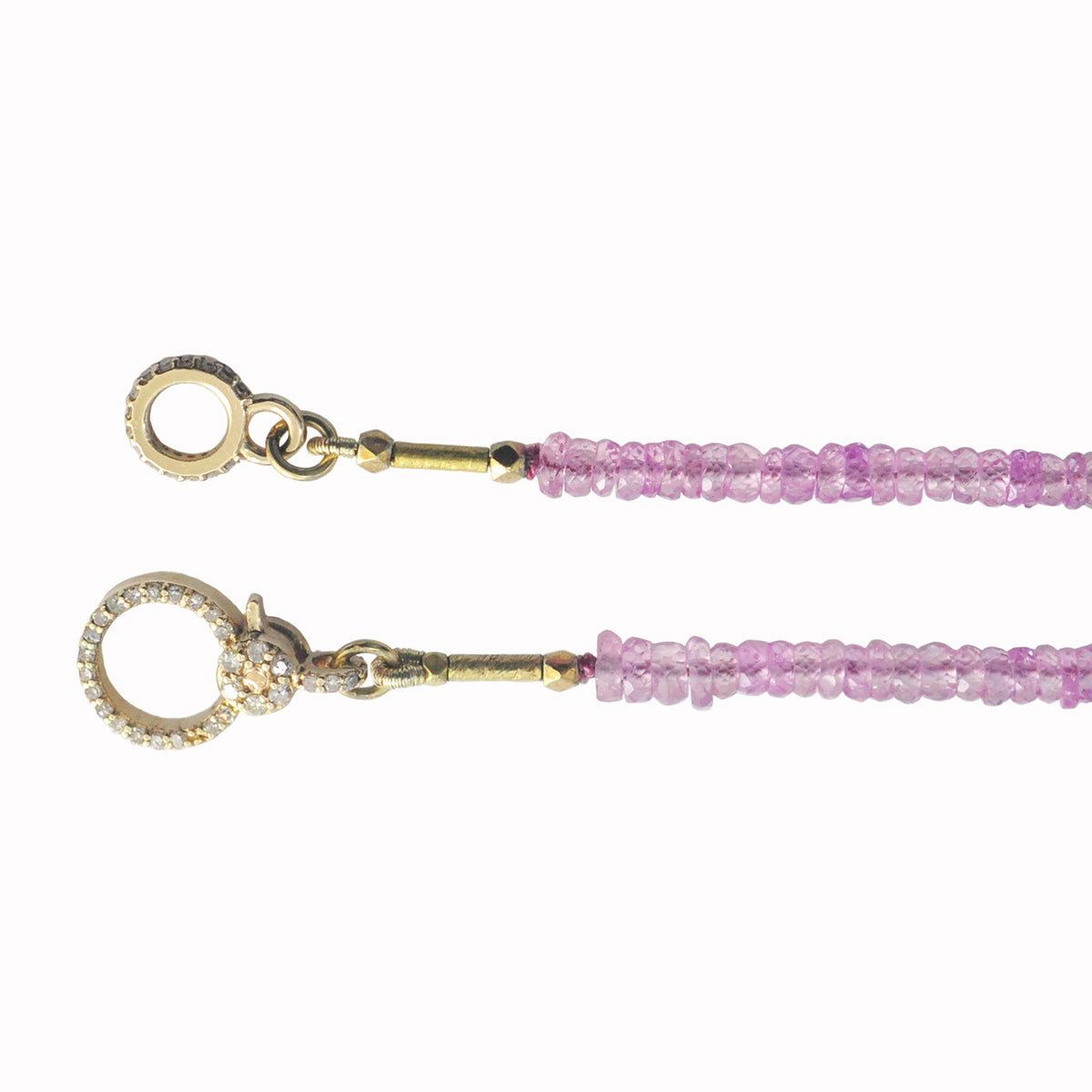 Pink Sapphire Necklace with Gold & Diamond Clasp | Rebecca Myers Collection