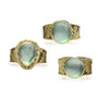 Prehnite, Gold, & Silver Oak Leaf Ring grouping | Rebecca Myers Design