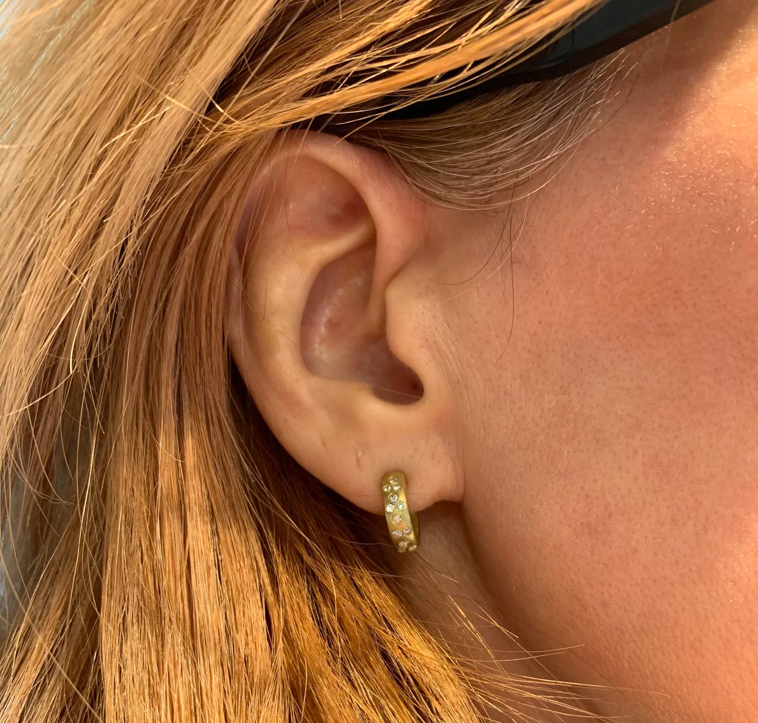 Petite Fairy Dust or Striped Hoop Earrings on Posts | Rebecca Myers Collection