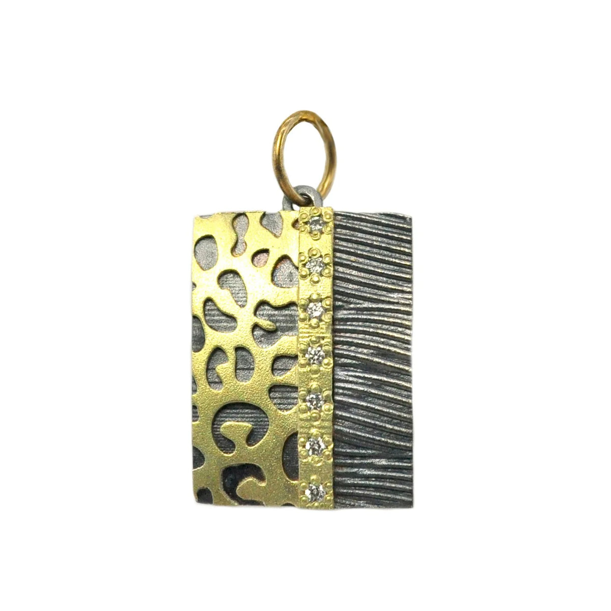 Gold and Silver Cheetah Print Pendants with Diamonds | Rebecca Myers Collection