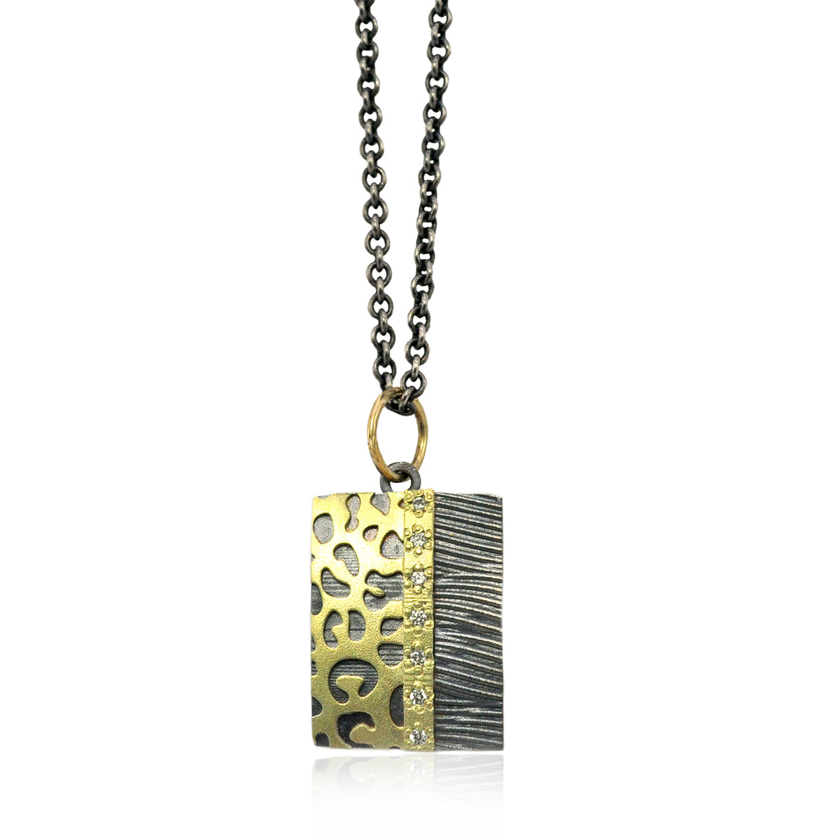 Gold & Silver Cheetah Print Pendants with Diamonds