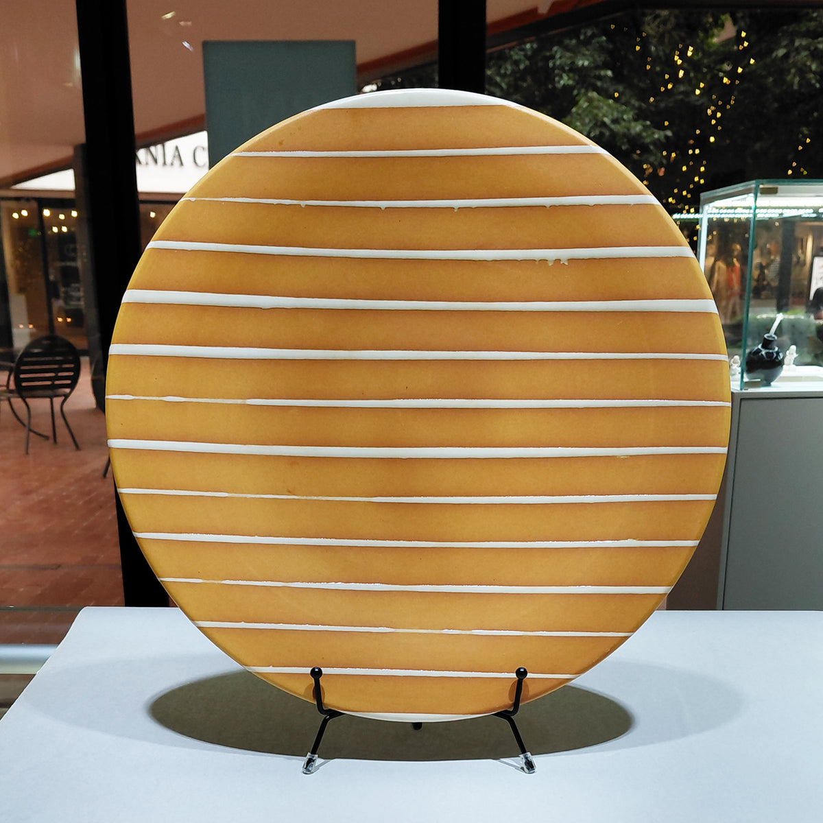Orange Stripe Platter 13.5" by Romulus Craft | Rebecca Myers Collection