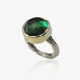 Round Green Tourmaline Cabochon Ring | Rebecca Myers Collection