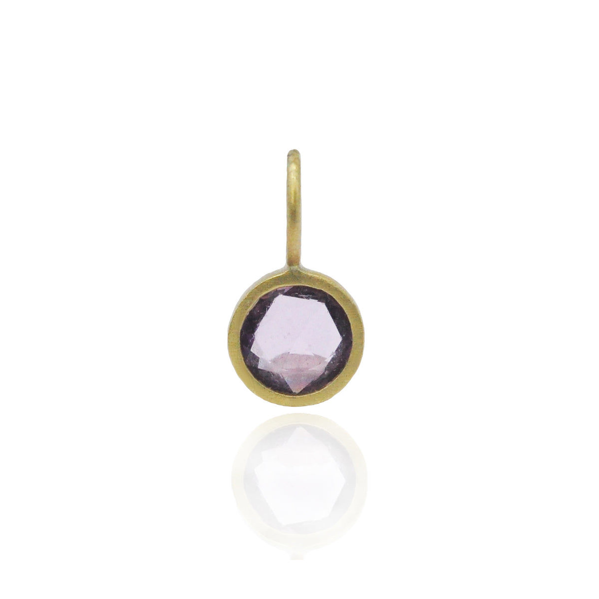 Round Pink Sapphire Slice Charm | Rebecca Myers Collection