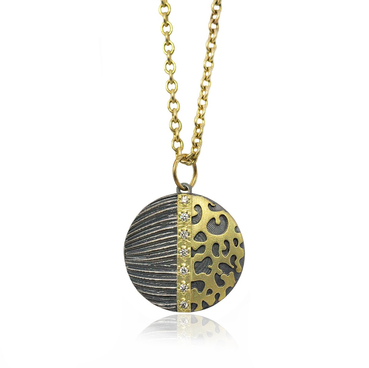 Gold & Silver Cheetah Print Pendants with Diamonds