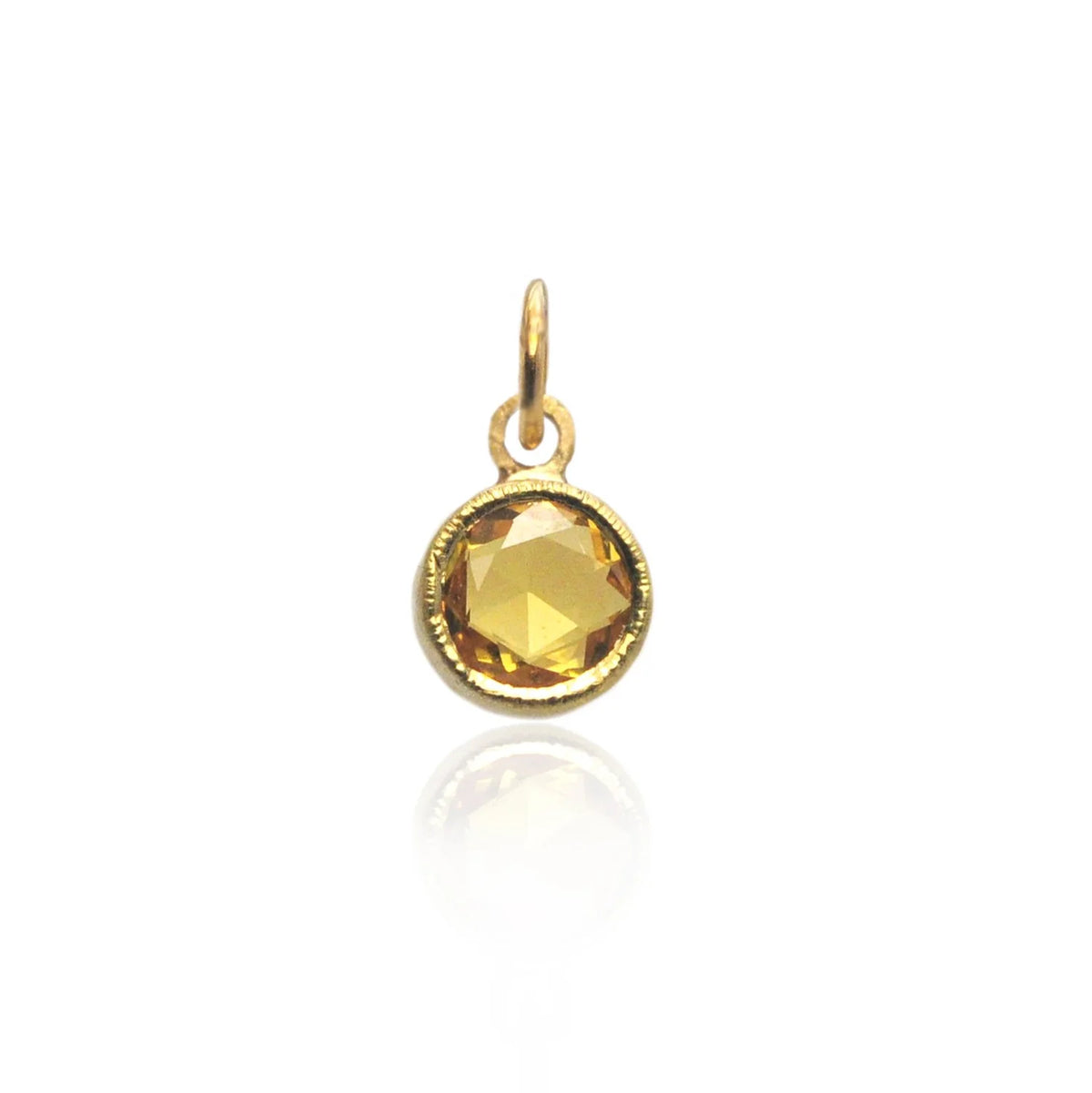 Round Yellow Sapphire Charm | Rebecca Myers Collection