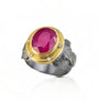 Faceted Oval Ruby Feather Ring | Rebecca Myers Collection