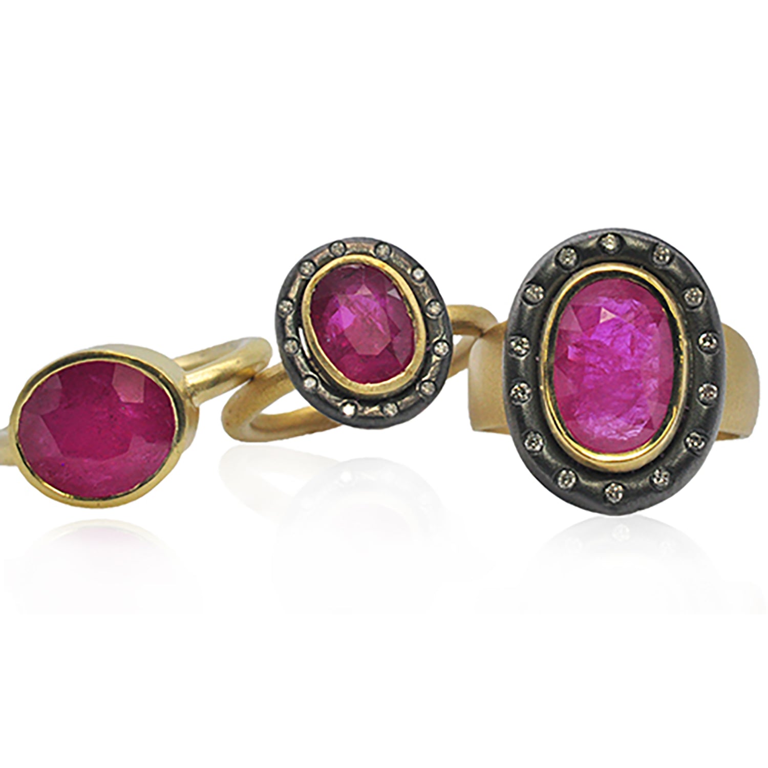 Ruby Halo Rings | Rebecca Myers Collection