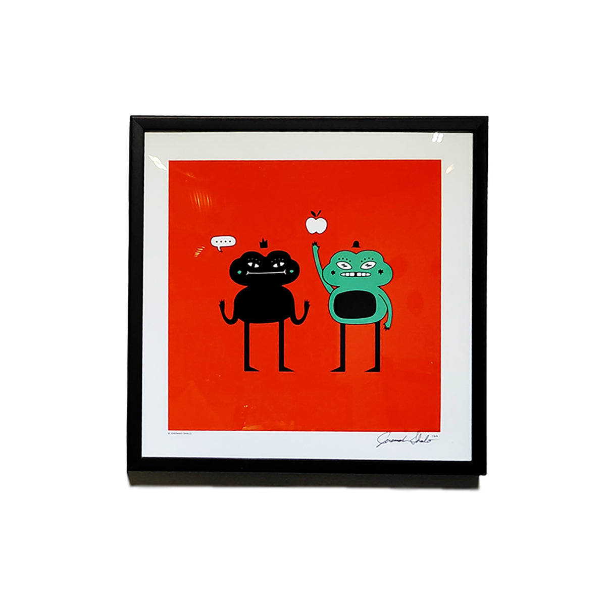 "Wow Neat, Frogberts" Framed & Signed Print by Jeremiah Shalo | Rebecca Myers Collection